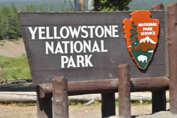Chegando ao Yellowstone National Park, em Wyoming, nos Estados Unidos